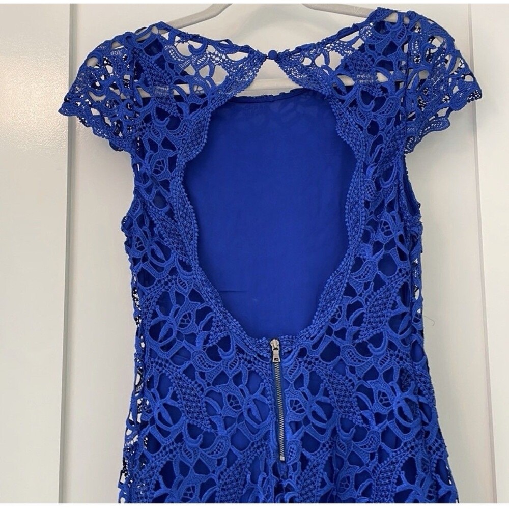 Alice+Olivia XS/2 Clover Lace Backless Dress Bodycon Silk Cocktail Formal Sexy - Picture 15 of 16